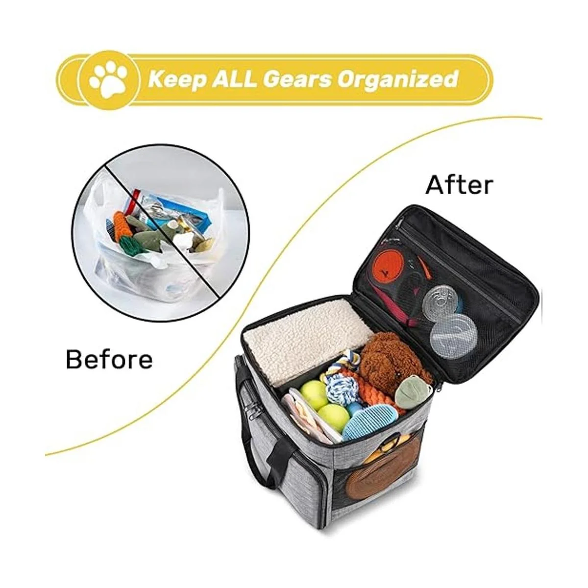 Juego de 6 bolsas de viaje para perros kit de viaje_5