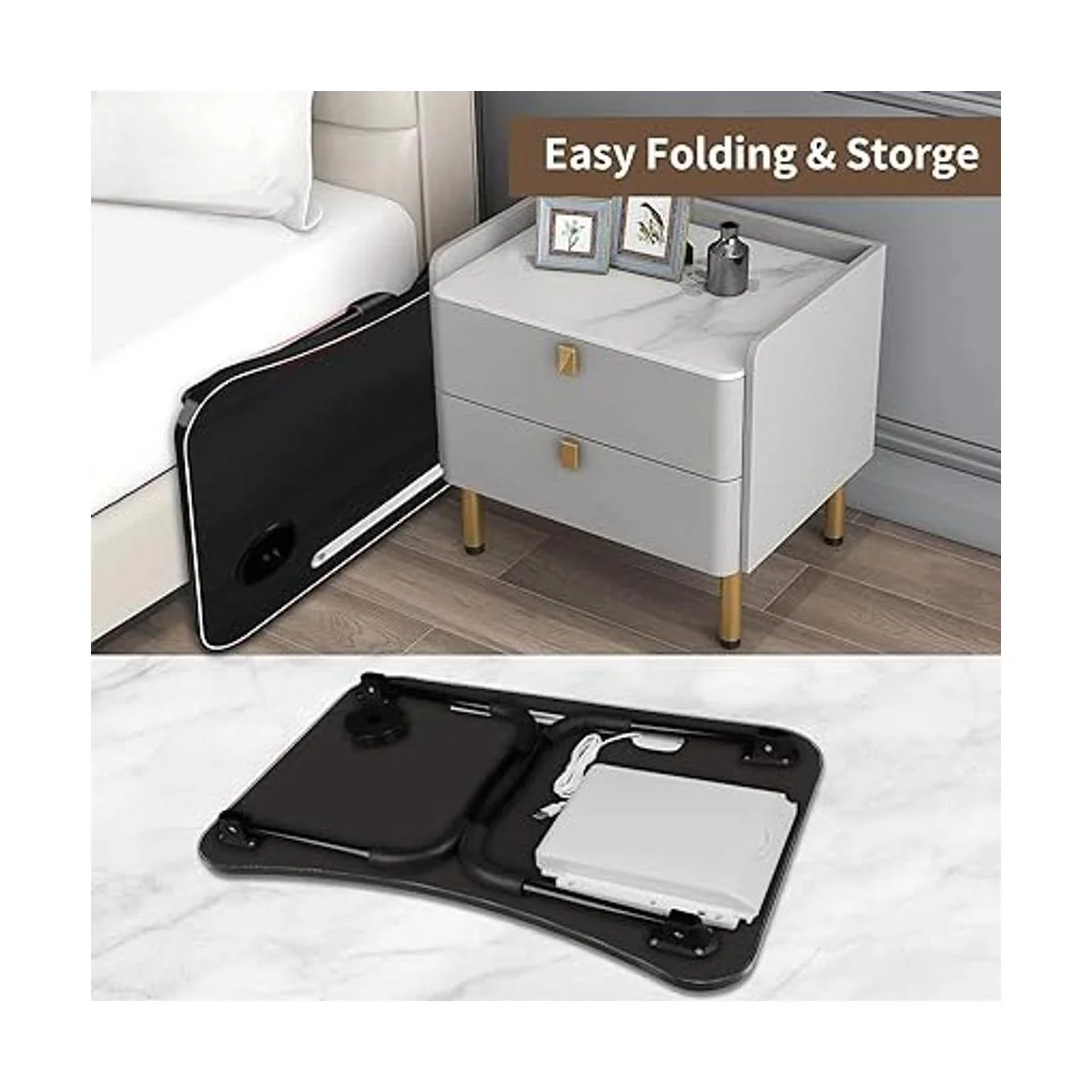 Escritorio de cama para laptop mesa plegable portátil con_4