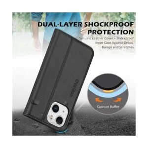 SHIELDON Funda para iPhone 13 Mini 5G cuero genuino_4