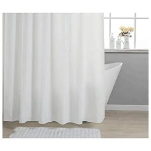 DM Cortina de ducha de 180 x 70 pulgadas forro blanco_3