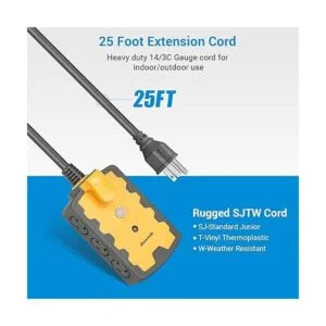 DEWENWILS Regleta de alimentación resistente de 6 tomas_3