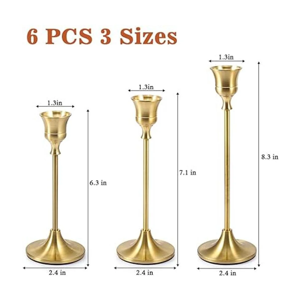 Bochino Candelabros cónicos juego de 6 portavelas de_2