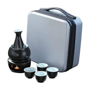 WINIAER Juego de sake de cerámica con olla calentadora_1