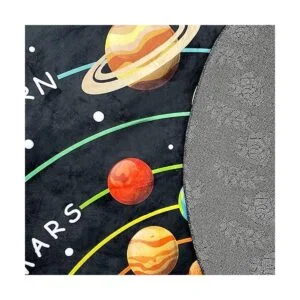 Cinbloo Alfombra redonda con sistema solar para niños_6