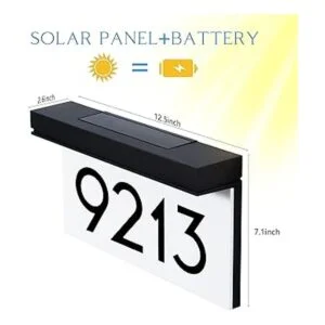 Números de casa alimentados por energía solar placas de_2