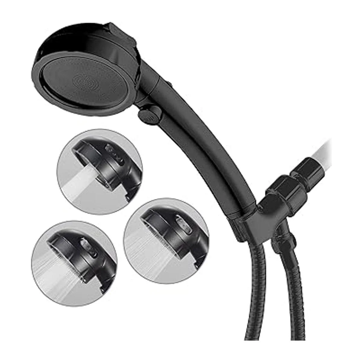 HANLIAN Cabezal de ducha de alta presión con función de_1