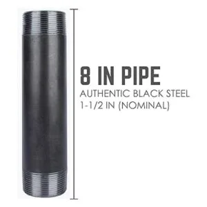 Pipe Décor Tubo de acero negro de 1.4 in x 8.0 in_2
