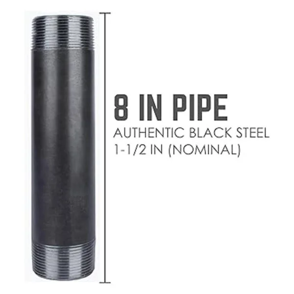 Pipe Décor Tubo de acero negro de 1.4 in x 8.0 in_2