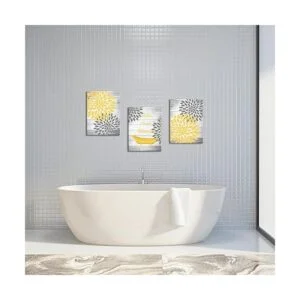 RyounoArt 3 piezas amarillo gris baño pared arte_3