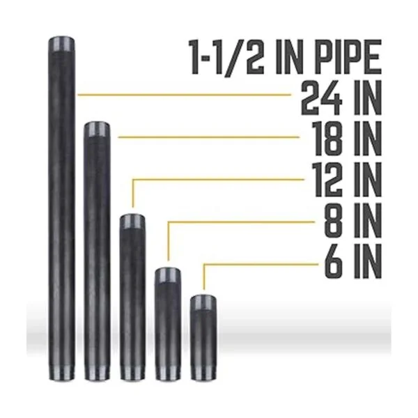 Pipe Décor Tubo de acero negro de 1.4 in x 8.0 in_4