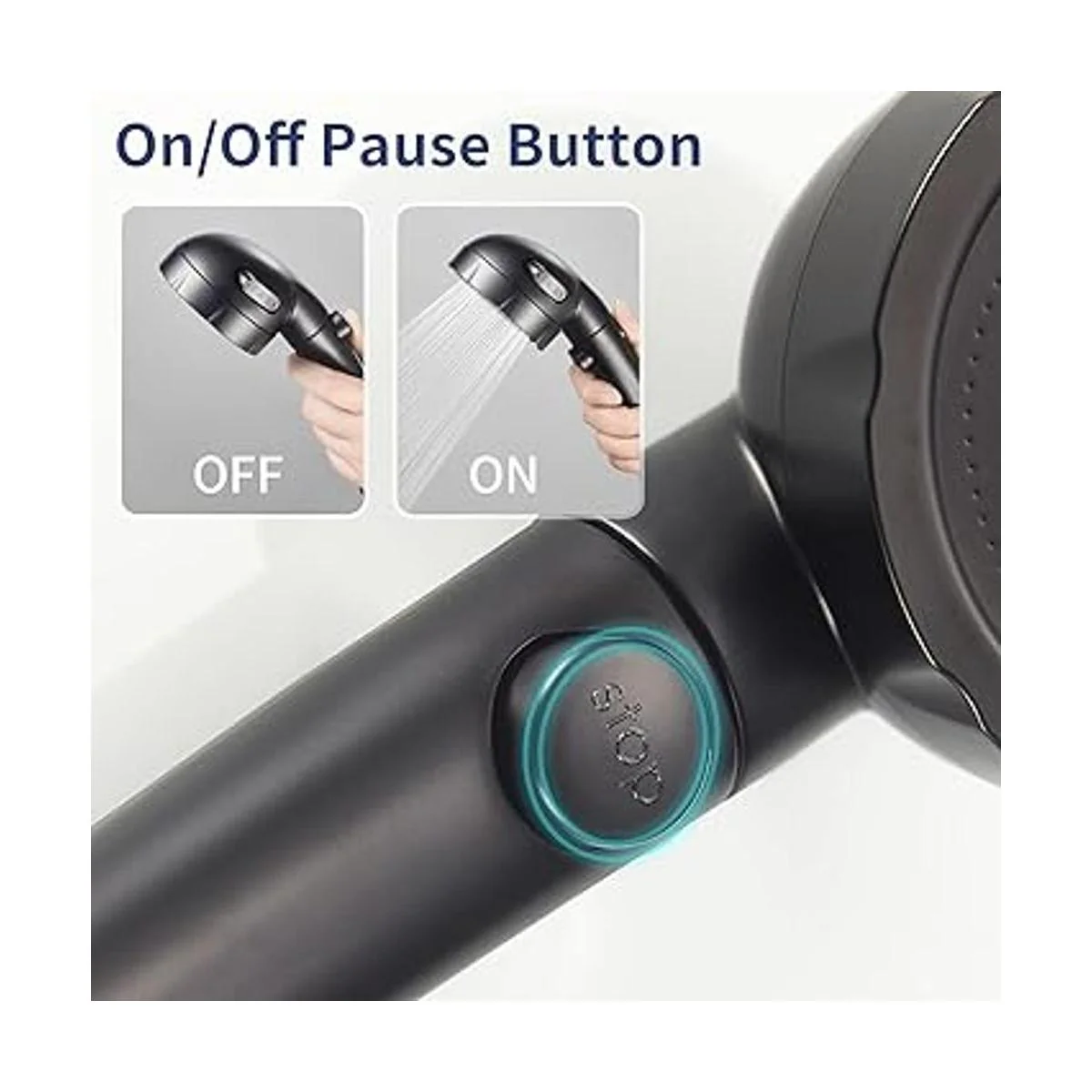 HANLIAN Cabezal de ducha de alta presión con función de_3