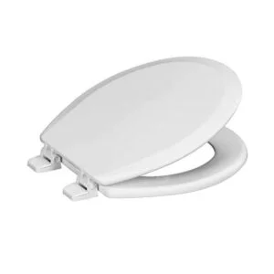 Centoco Asiento de inodoro redondo de madera color blanco_1