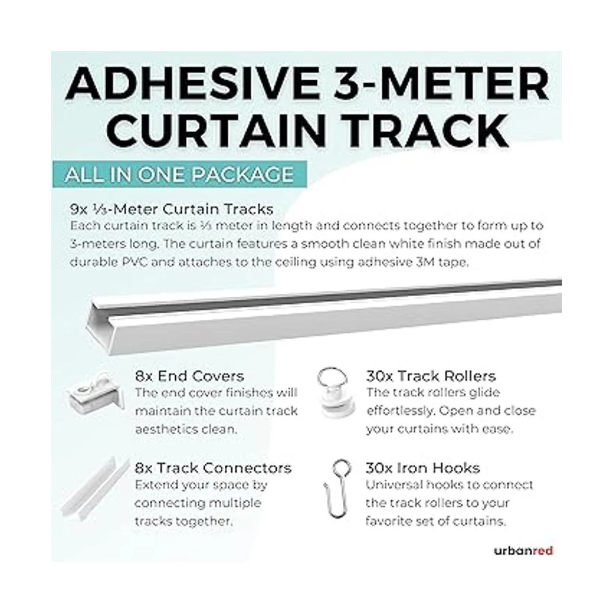 UrbanRed Cortina autoadhesiva para techo o pared 9.8_2