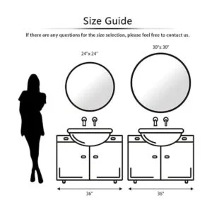 EMAISON Espejo redondo de pared negro espejo rústico mate_6