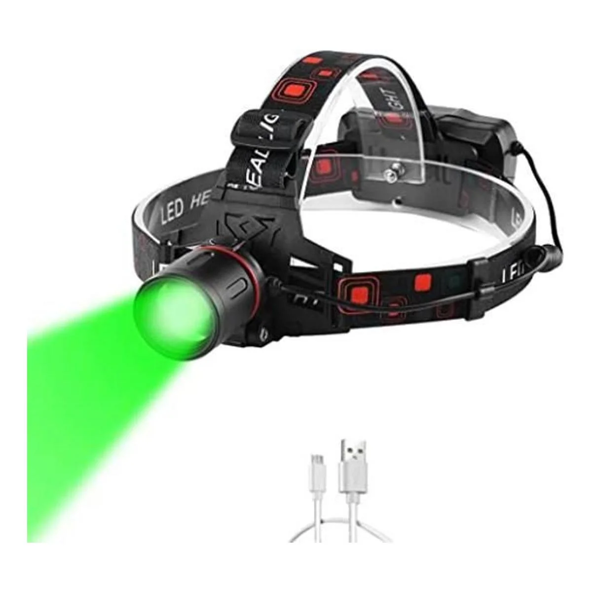 PROFORUS Lámpara frontal verde para caza Coon Coyotes Hug_1