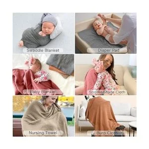 Momcozy Mantas de muselina para envolver bebés suaves y_4