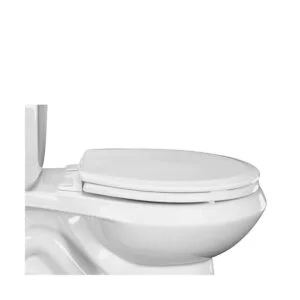 Centoco Asiento de inodoro redondo de madera color blanco_6