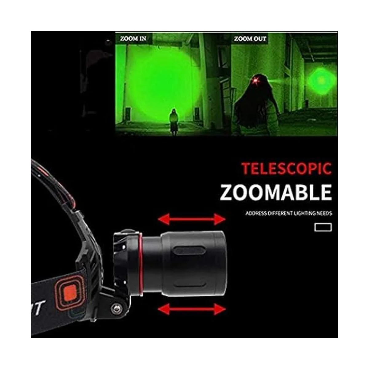 PROFORUS Lámpara frontal verde para caza Coon Coyotes Hug_6