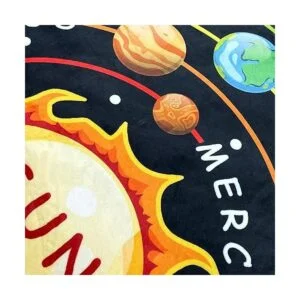 Cinbloo Alfombra redonda con sistema solar para niños_5