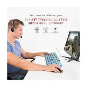 Teclado para juegos estilo retro punk interruptor azul_2