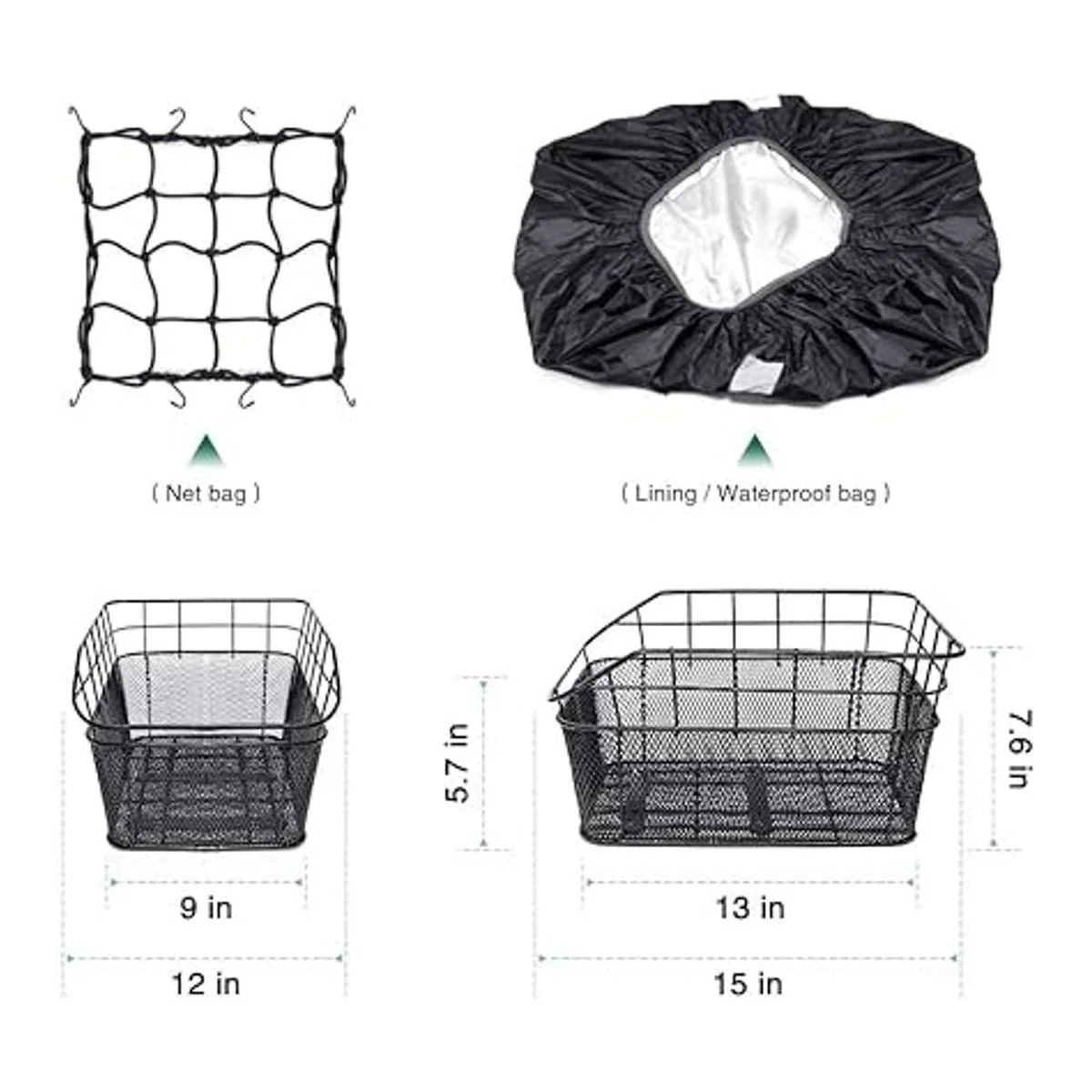 ANZOME Cesta trasera para bicicleta cesta impermeable de_2