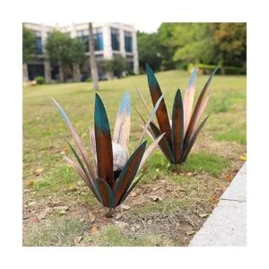 2 piezas de tequila escultura rústica de metal agave_6