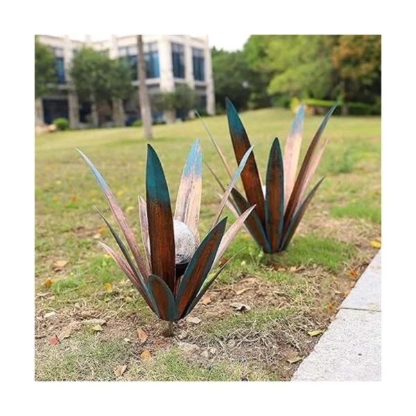 2 piezas de tequila escultura rústica de metal agave_6