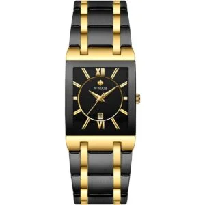 Relojes cuadrados para hombres y mujeres de acero_2