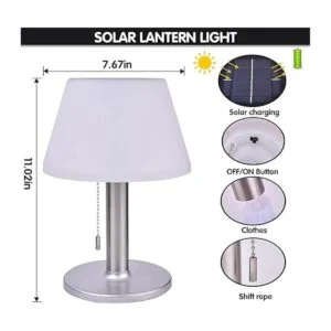 Lámpara de mesa solar LED impermeable de 3 vías regulable_5