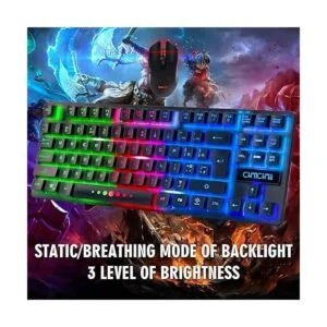 Combo de teclado inalámbrico TKL para videojuegos_4