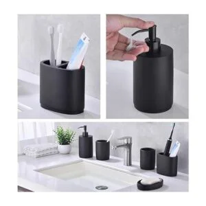 ZEXZEN Juego de accesorios de baño 5 piezas juego de_4