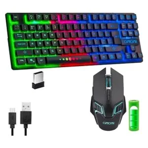 Combo de teclado inalámbrico TKL para videojuegos_1