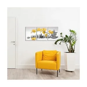 Artmyharbor Arte de pared Zen de 3 piezas color gris_3