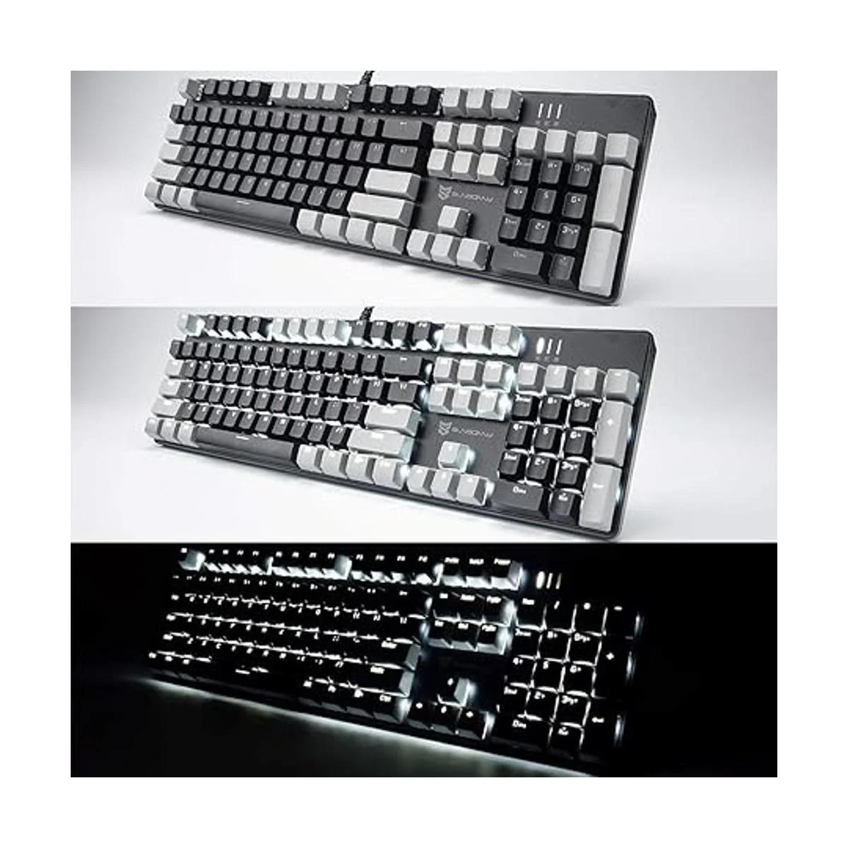 Merdia Teclado mecánico para juegos con interruptor negro_5