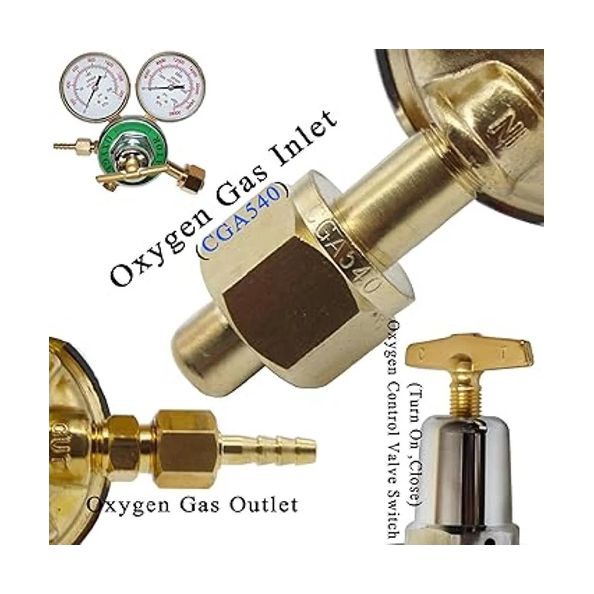 KLLsmDesign Regulador de oxígeno resistente kit de_6