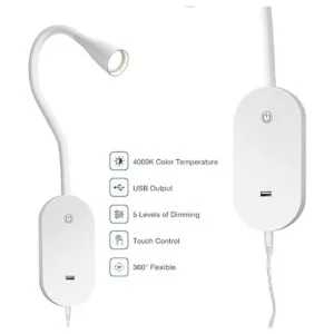 TOPMB Luz de lectura LED para montaje en pared lámpara de_4