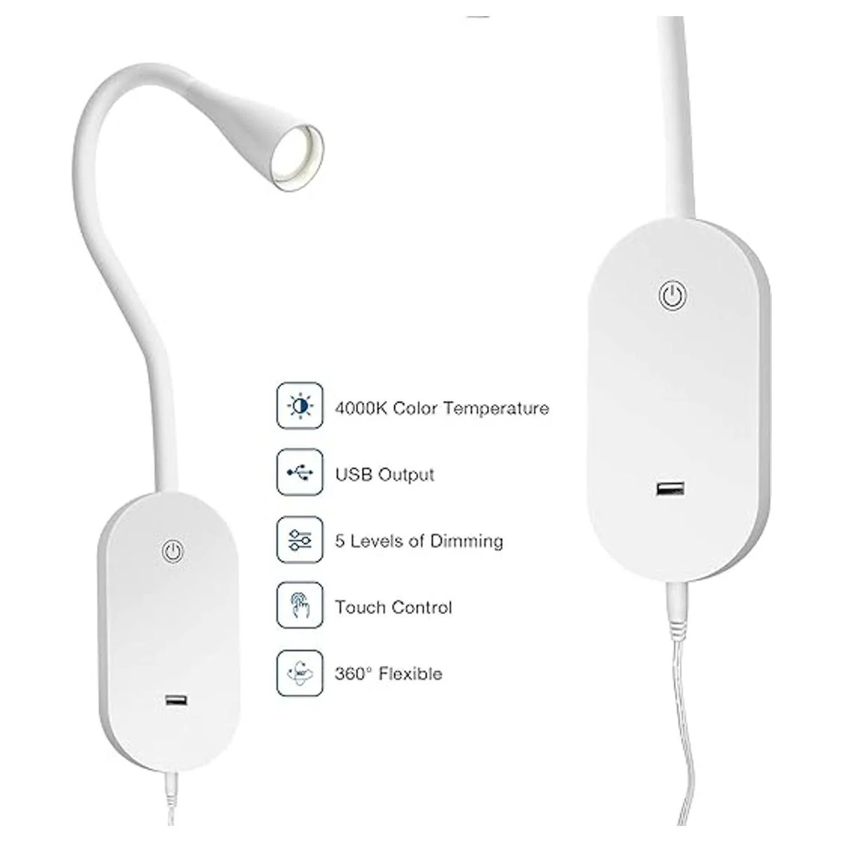 TOPMB Luz de lectura LED para montaje en pared lámpara de_4