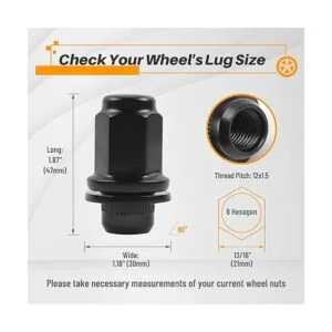 MIKKUPPA 24 tuercas M12X1.5 negras para lengeta de_2