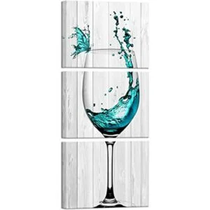 Biuteawal 3 piezas de arte de pared de cocina vino_1