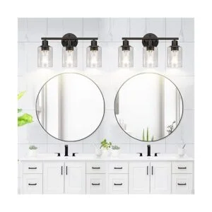 Lámpara de baño de 3 luces luces de pared de baño negras_3
