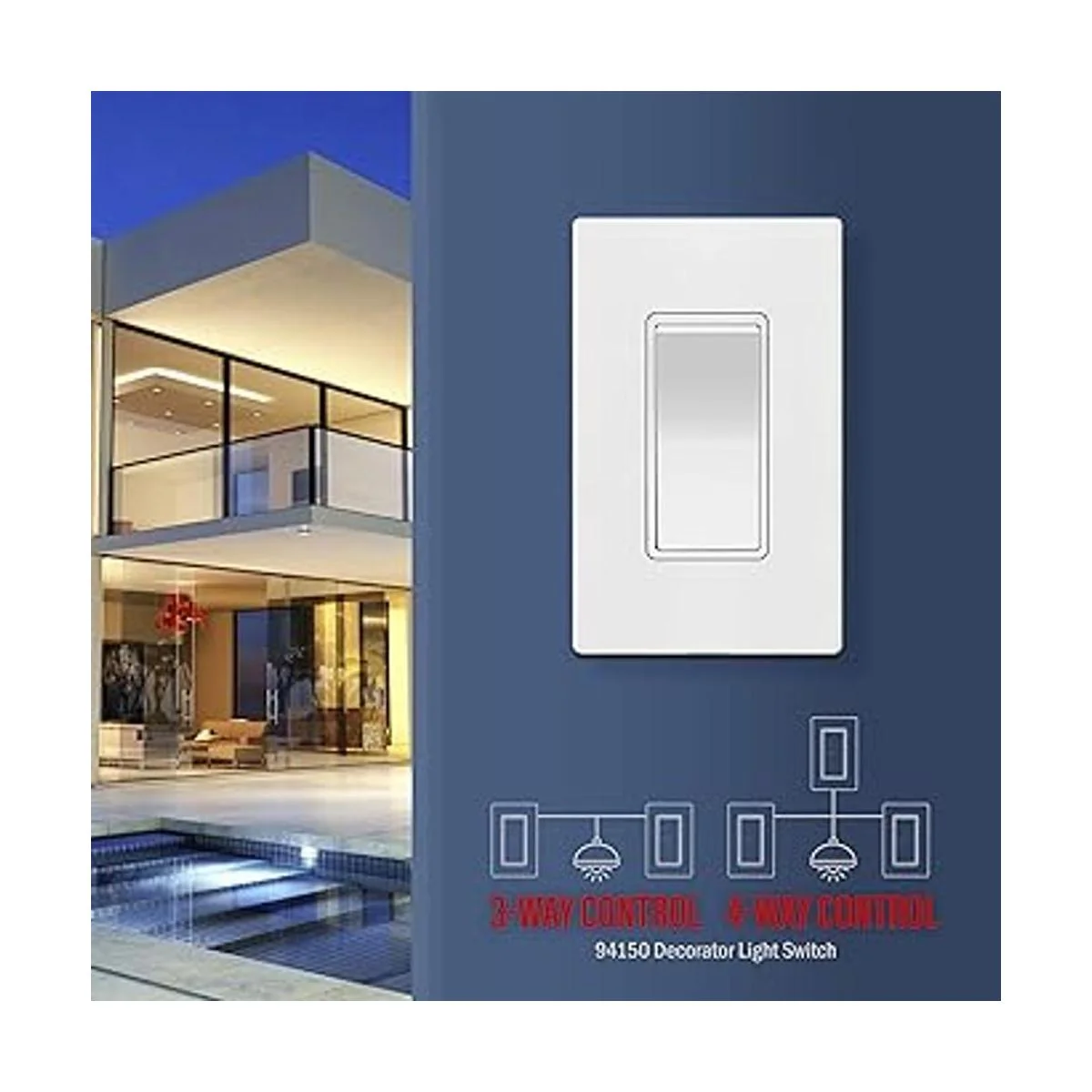 ENERLITES Interruptor de luz decorativo de 4 vías_6