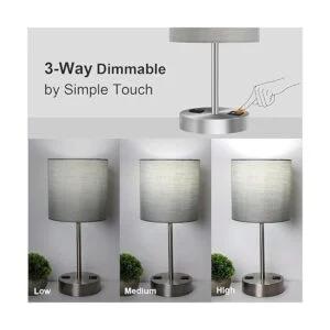 Juego de 2 lámparas de mesa para dormitorio lámparas de_3