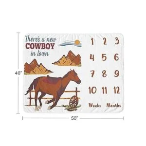 Sweet Jojo Designs Wild West Cowboy Boy Milestone Manta_4