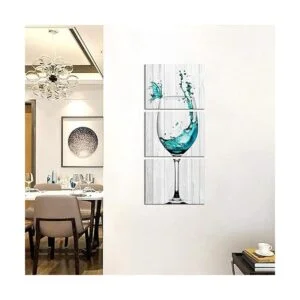 Biuteawal 3 piezas de arte de pared de cocina vino_2