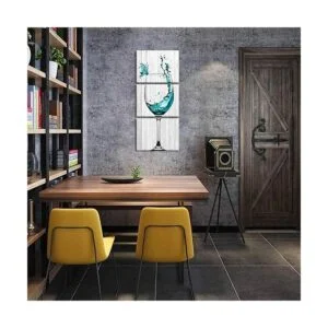 Biuteawal 3 piezas de arte de pared de cocina vino_3