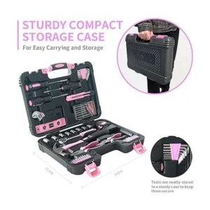 FASITE Juego de herramientas de 53 piezas rosa para el_3
