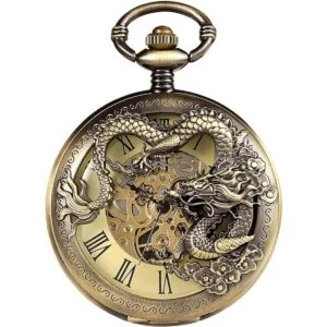 Treeweto Reloj de bolsillo mecánico para hombre con_3