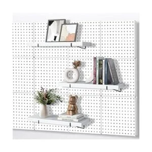 Juego de 4 estantes de tablero de clavijas color blanco_7