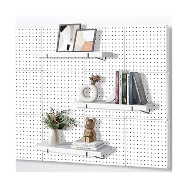 Juego de 4 estantes de tablero de clavijas color blanco_7