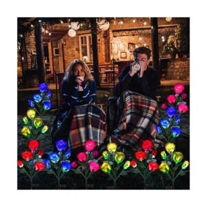 ANGMLN Paquete de 4 luces solares para jardín 7 luces de_2